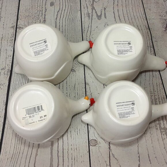 Department Dept 56 French Hen Mug Set Of 4 Country Kitchen Farmhouse 2004 - Picture 7 of 16